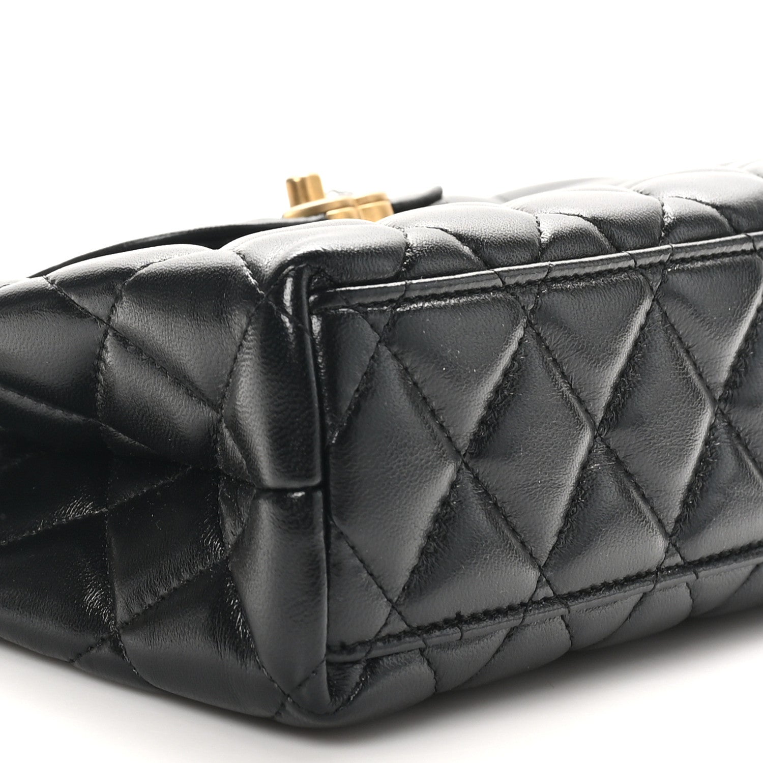 Chanel Shiny Aged Calfskin Quilted Nano Kelly Shopper Black 9 of 10