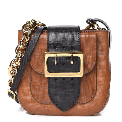 Burberry Derby Calfskin Small Square Buckle Belt Bag Tan Black 1 of 18