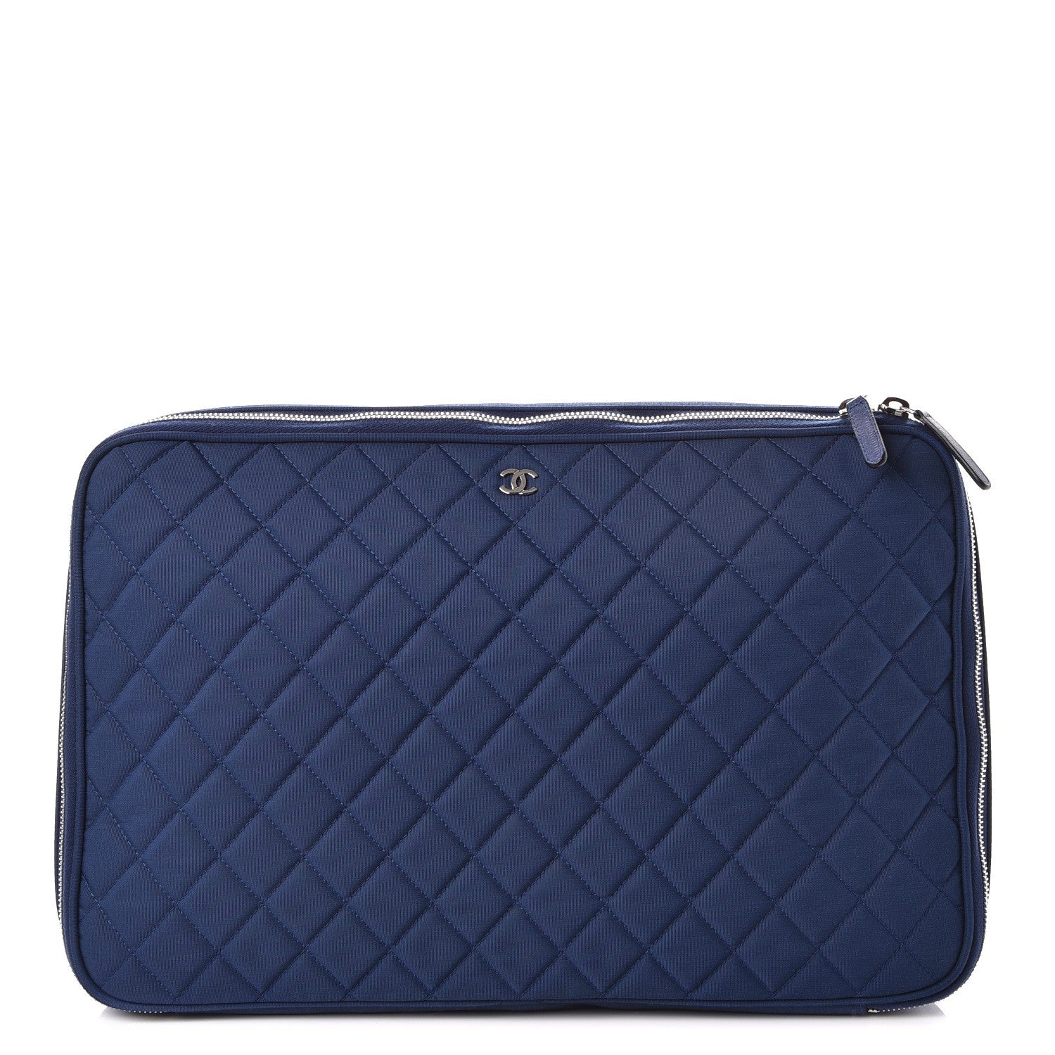 Chanel Nylon Quilted Laptop Case Blue 1 of 8