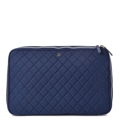 Chanel Nylon Quilted Laptop Case Blue 1 of 8