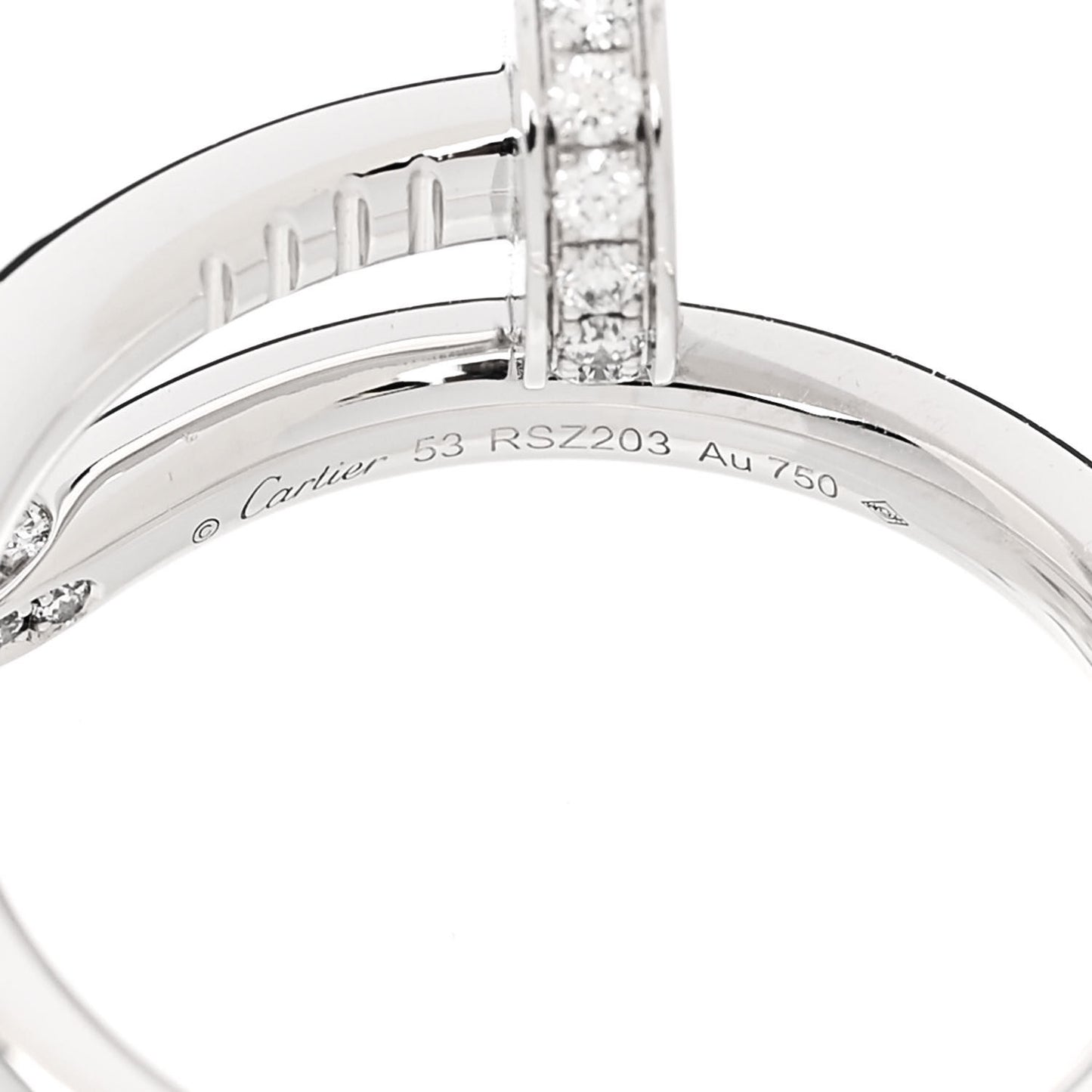 18K White Gold Diamond Juste Un Clou Ring 53 6.25