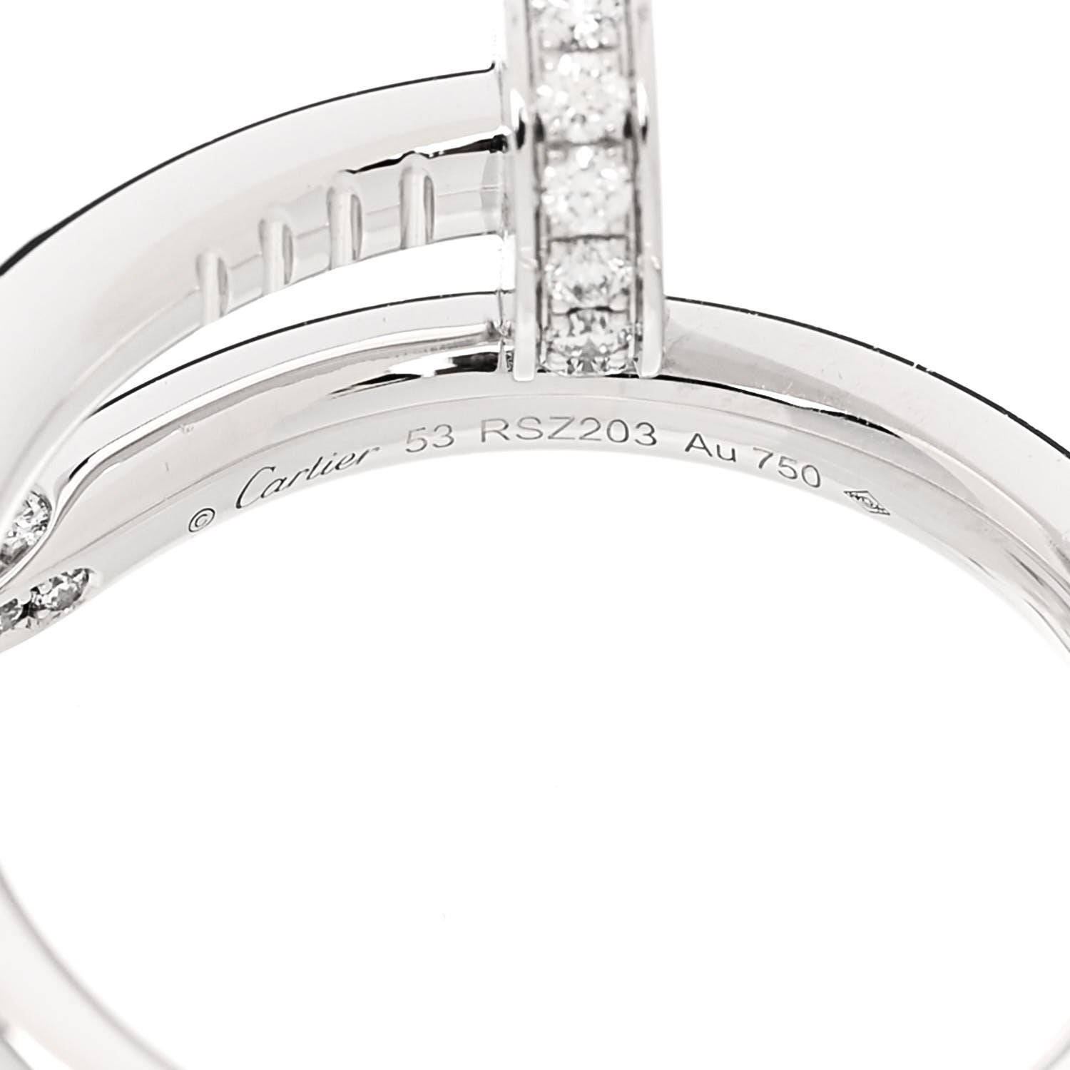 Cartier 18K White Gold Diamond Juste Un Clou Ring 53 6.25 5 of 6