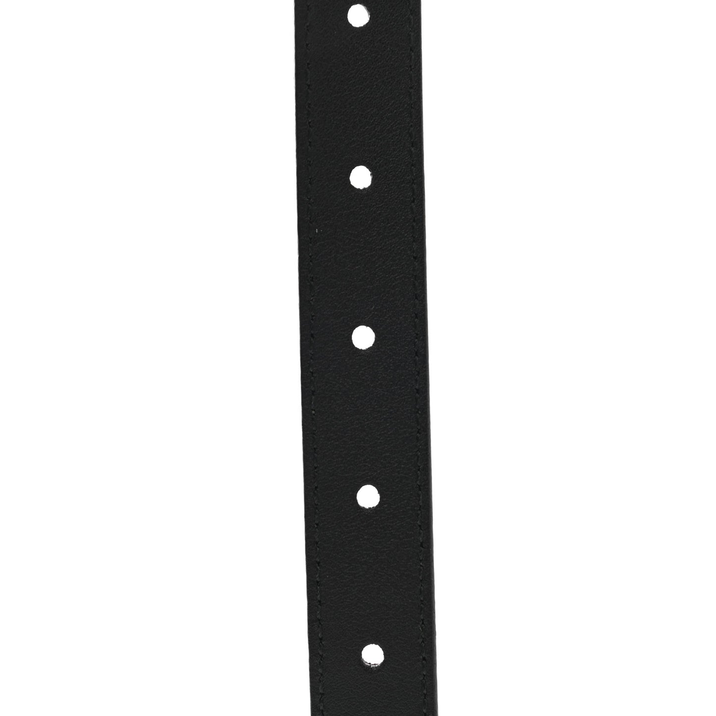 Moon Calfskin Pearl Double G 20mm Belt 80 32 Black Cream
