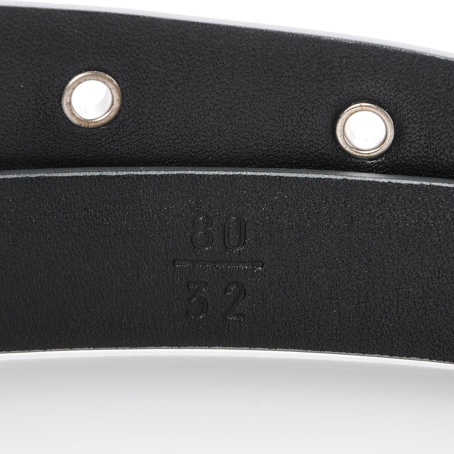 Glitter Calfskin CC Logo Skinny Belt 80 32 Silver