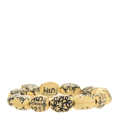 Chanel Beaded Rue Cambon CC Bracelet Yellow Black 1 of 4