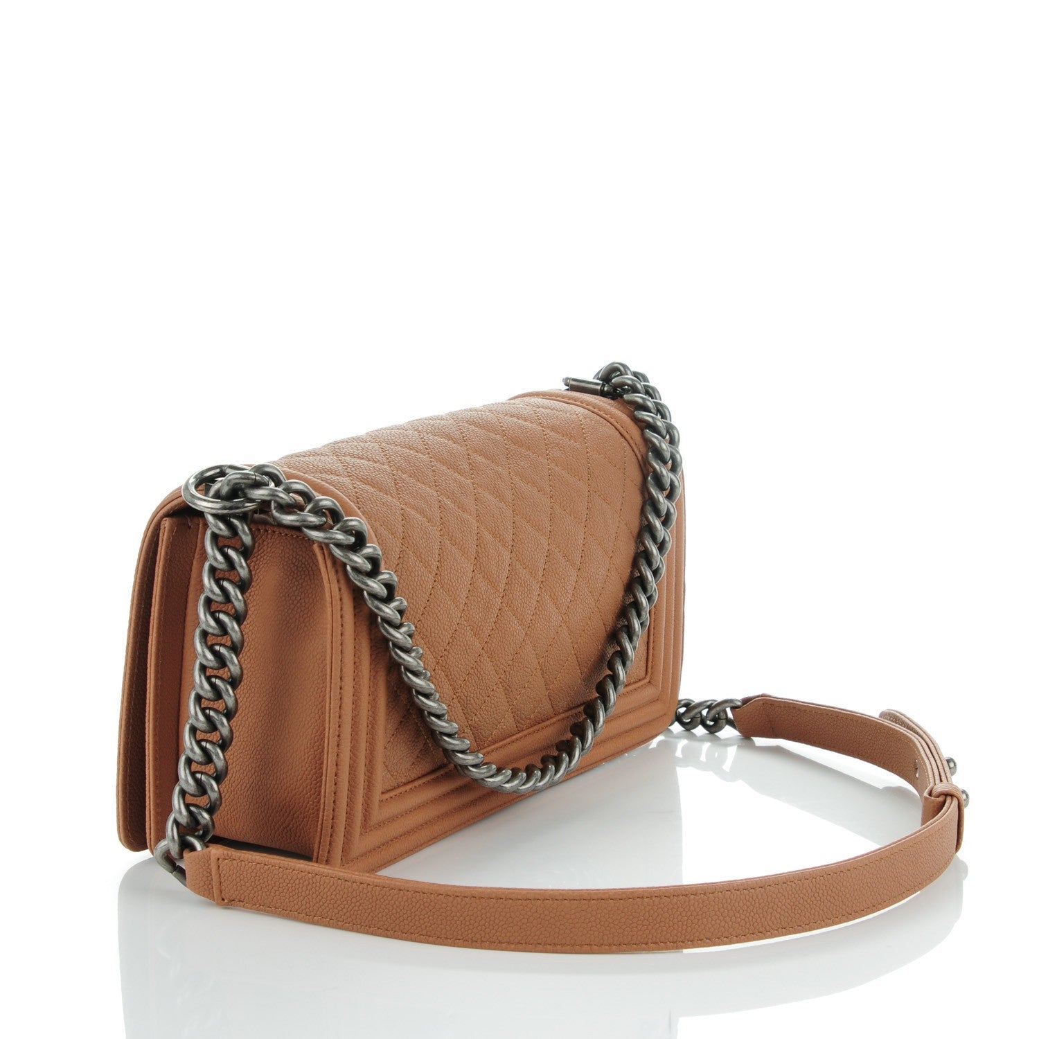 Chanel Caviar Quilted Medium Boy Flap Camel 3 of 7