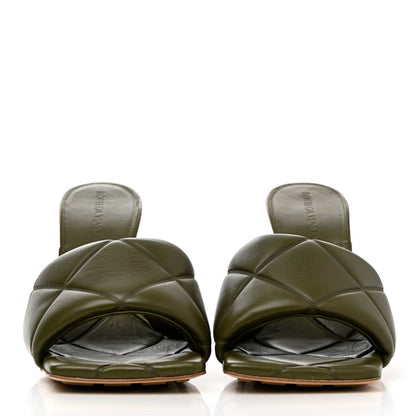 Bottega Veneta Nappa Quilted Rubber Lido Mule Sandals 39 Khaki 2 of 9