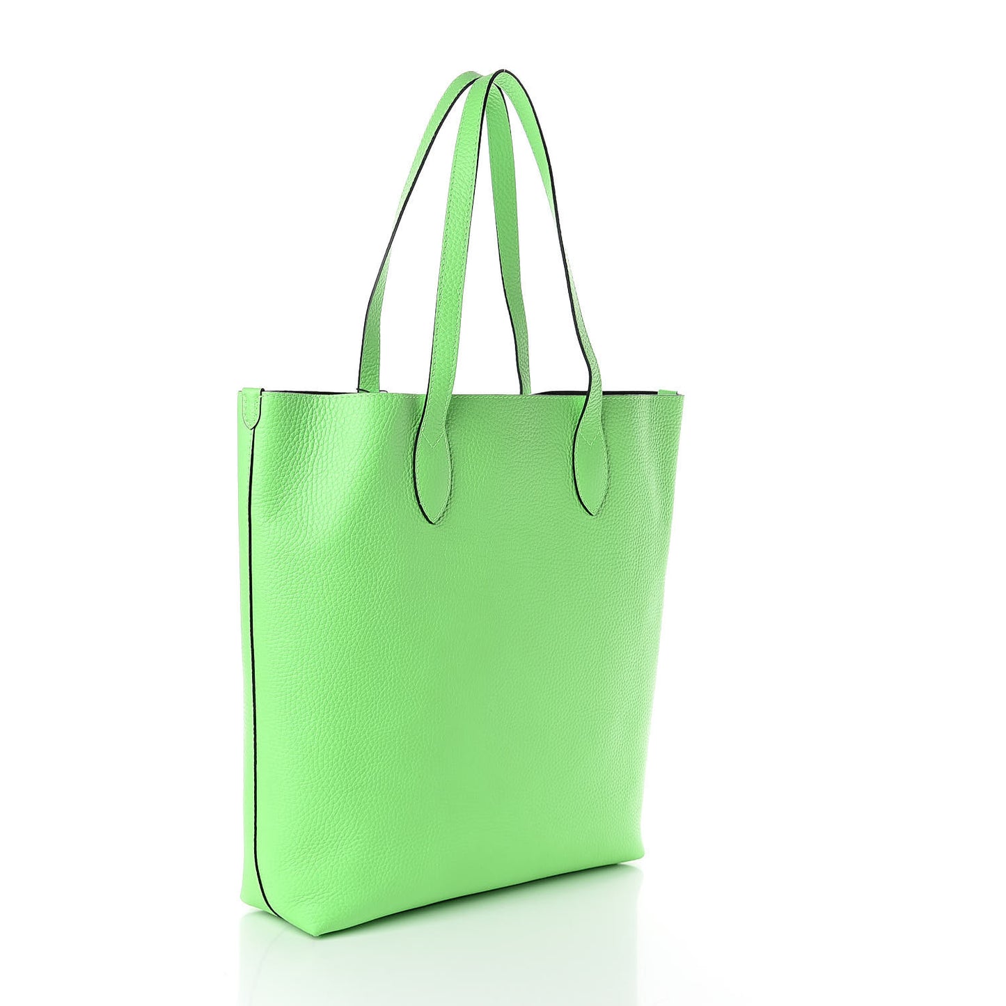 Grainy Calfskin Remington Tote Neon Green