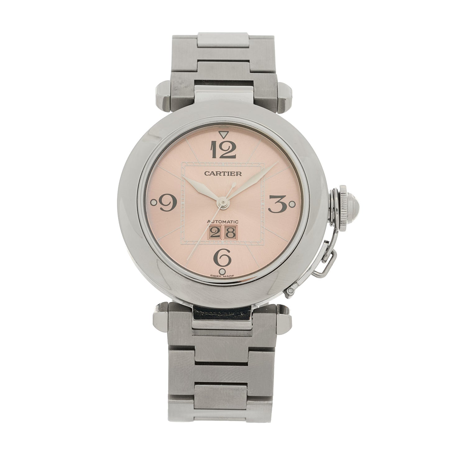 Stainless Steel 35mm Pasha C Big Date Automatic Watch Pink