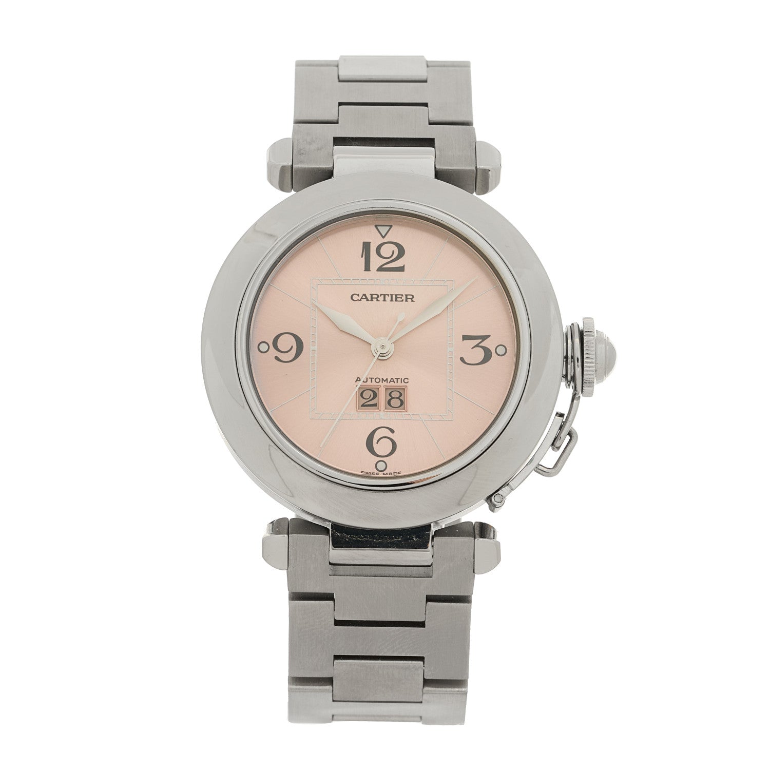 Cartier Stainless Steel 35mm Pasha C Big Date Automatic Watch Pink 1 of 4