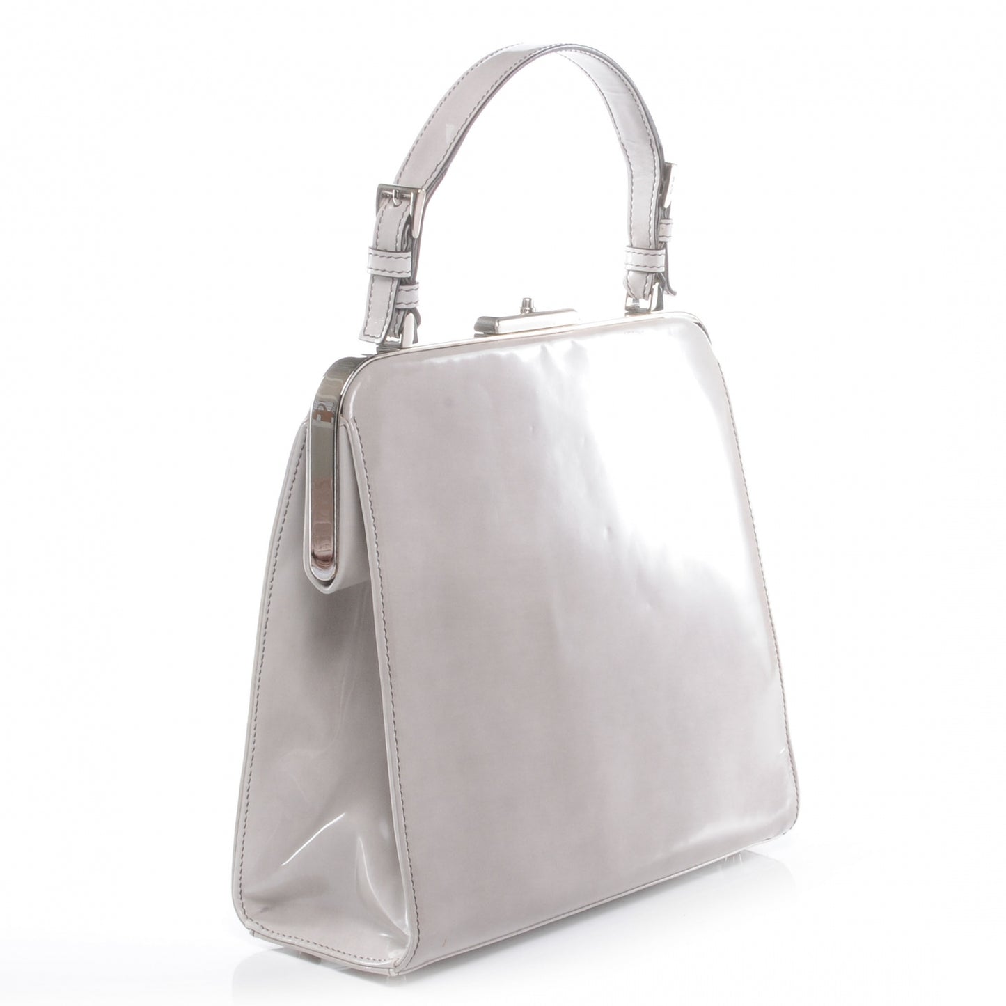 Spazzolato Logo Print Framed Bag Quarzo