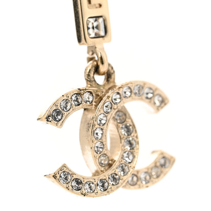 Chanel Crystal Lock Symbols Logo CC Hoop Drop Earrings Gold 5 of 7