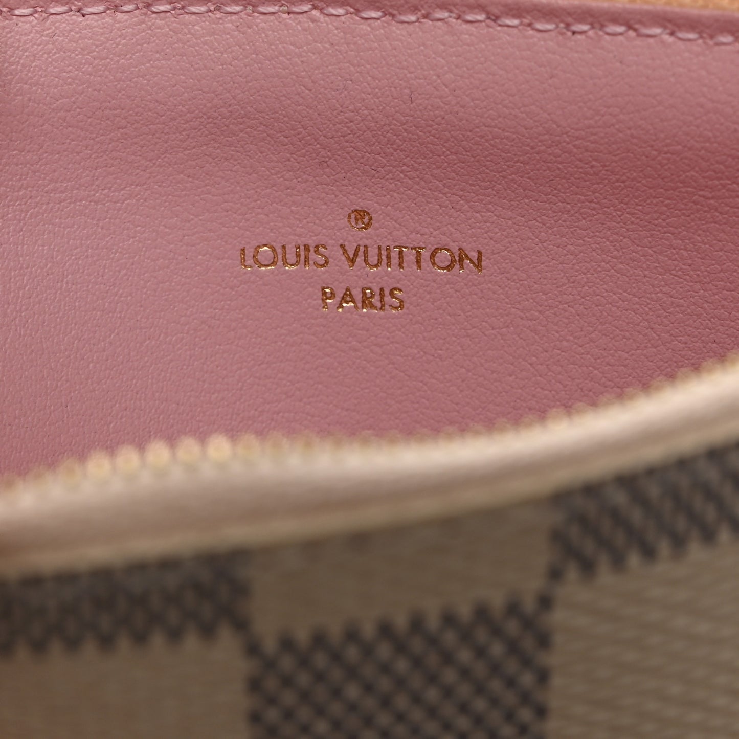 Damier Azur Felicie Chain Wallet Zippered Insert Rose Ballerine
