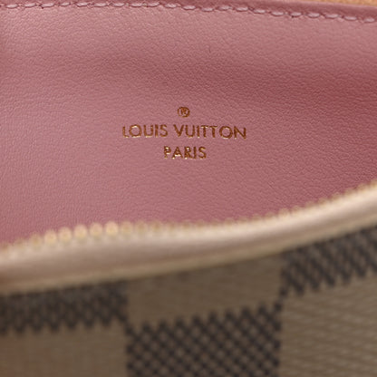 Louis Vuitton Damier Azur Felicie Chain Wallet Zippered Insert Rose Ballerine 6 of 6