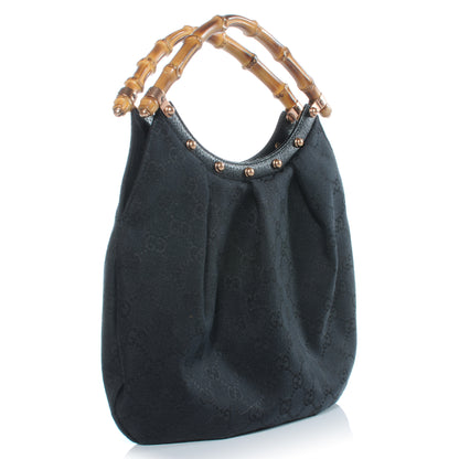 Gucci Monogram Bamboo Small Handbag Black 3 of 8