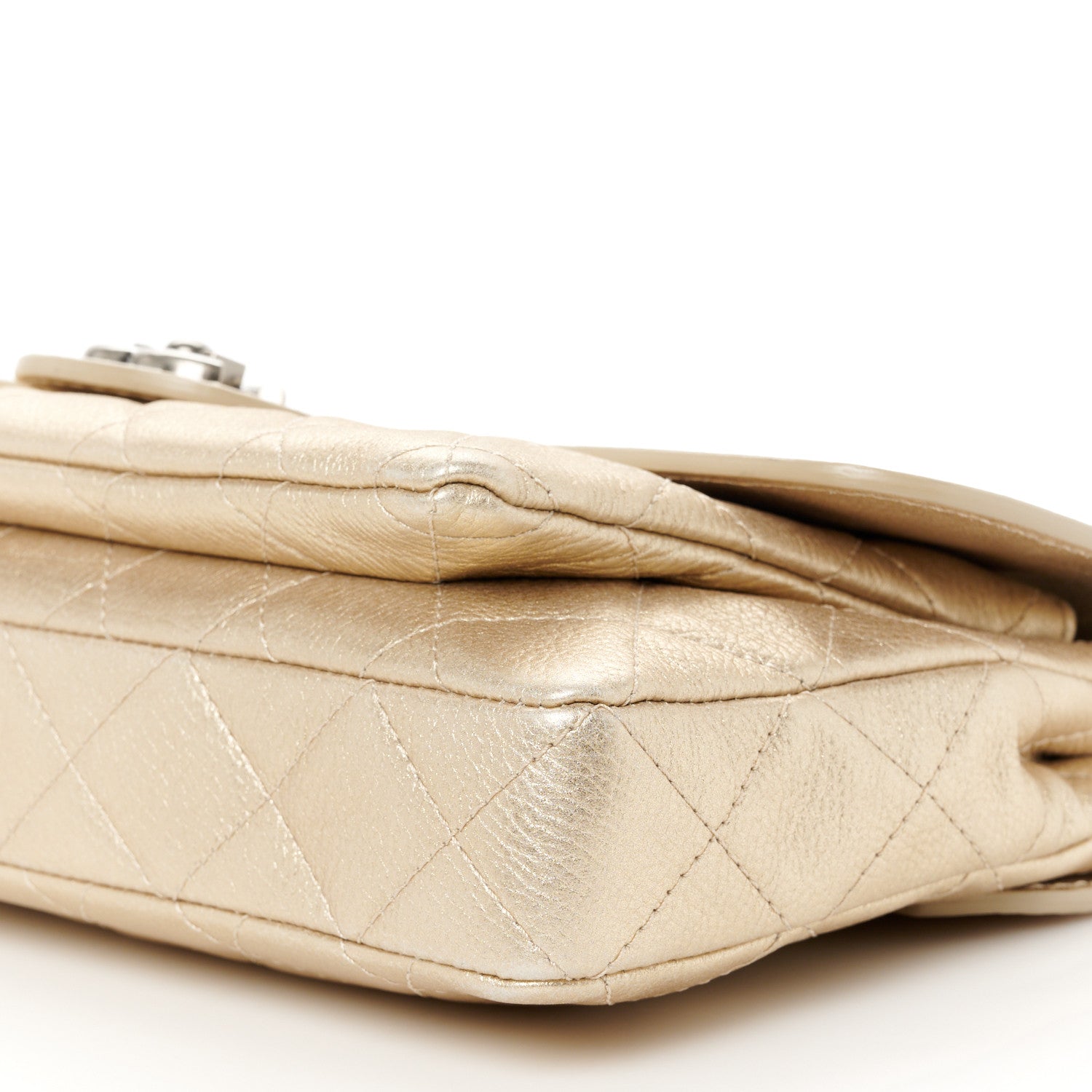 Chanel Metallic Calfskin Quilted Flap Bag Light Gold 10 of 11