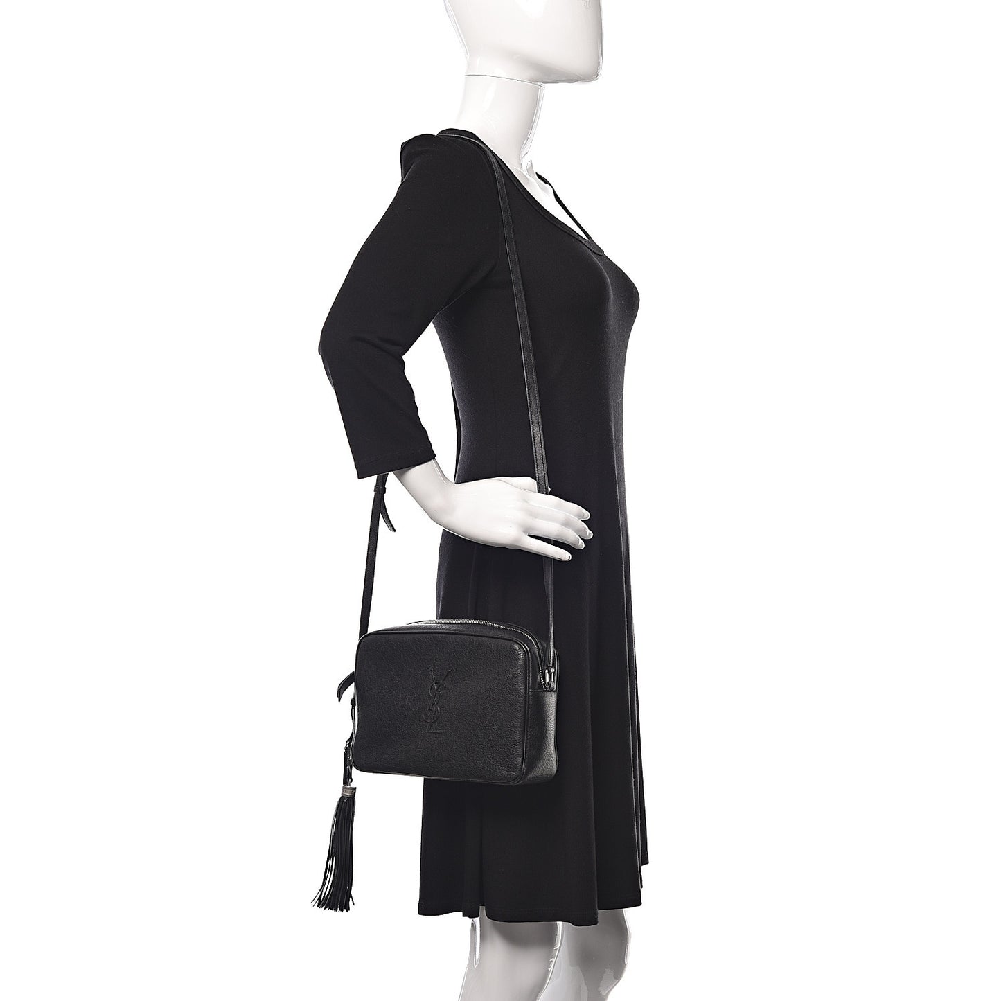Lambskin Monogram Small Lou Camera Bag Black