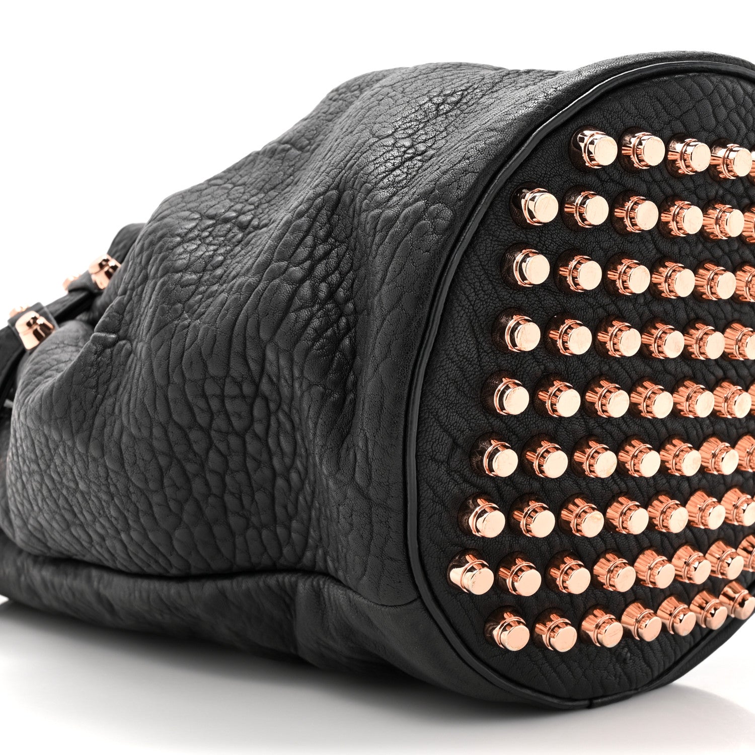 Alexander Wang Pebbled Lambskin Diego Bucket Black Rose Gold Hardware 9 of 10