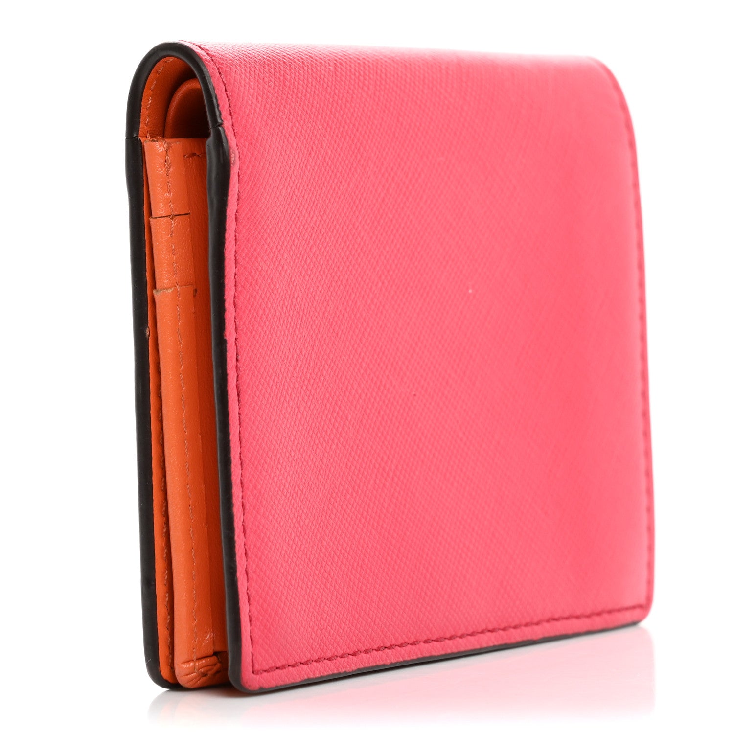 MCM Saffiano Wallet Pink Orange 3 of 12