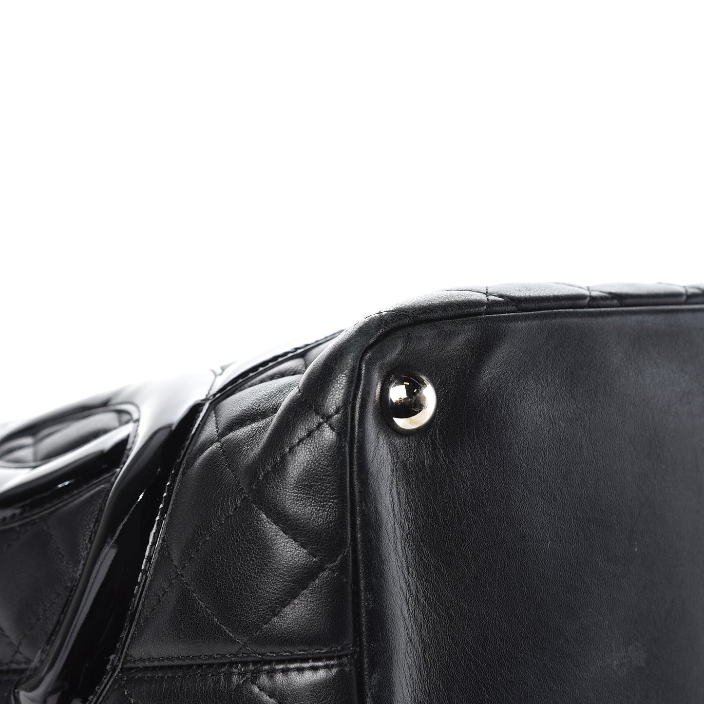 Calfskin Quilted Large Cambon Tote Black