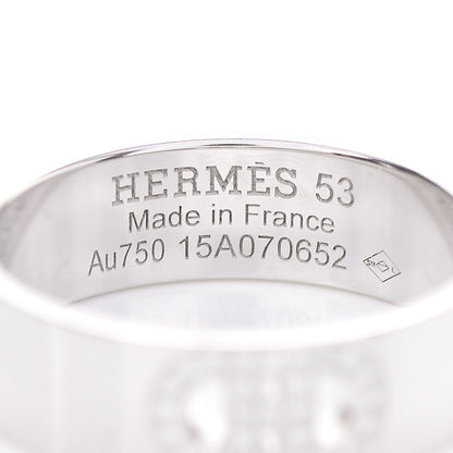 Hermes 18K White Gold Diamond PM H D'Ancre Ring 53 6.5 4 of 4