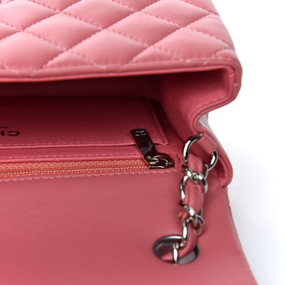 Chanel Lambskin Quilted Mini Rectangular Flap Pink 10 of 10