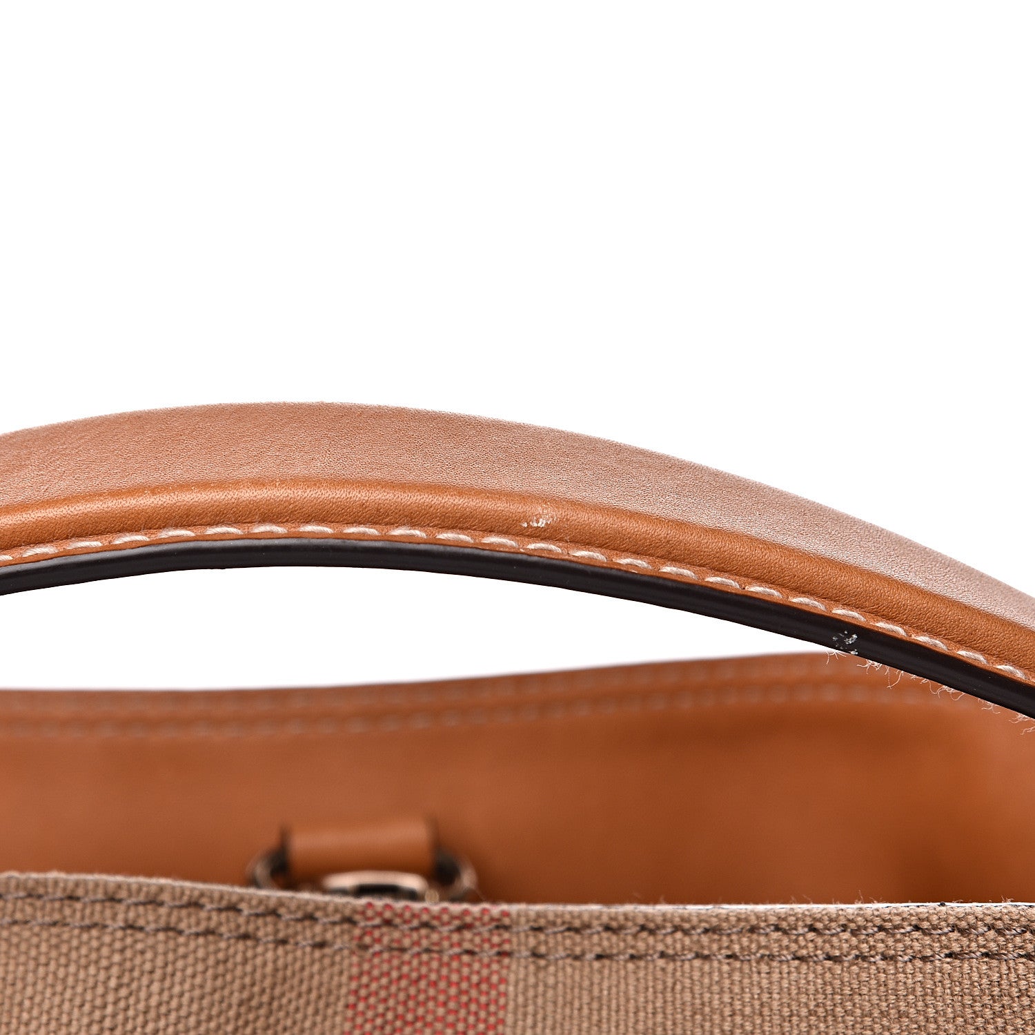 Burberry Canvas Mega Check Medium Ashby Hobo Saddle Brown 16 of 18