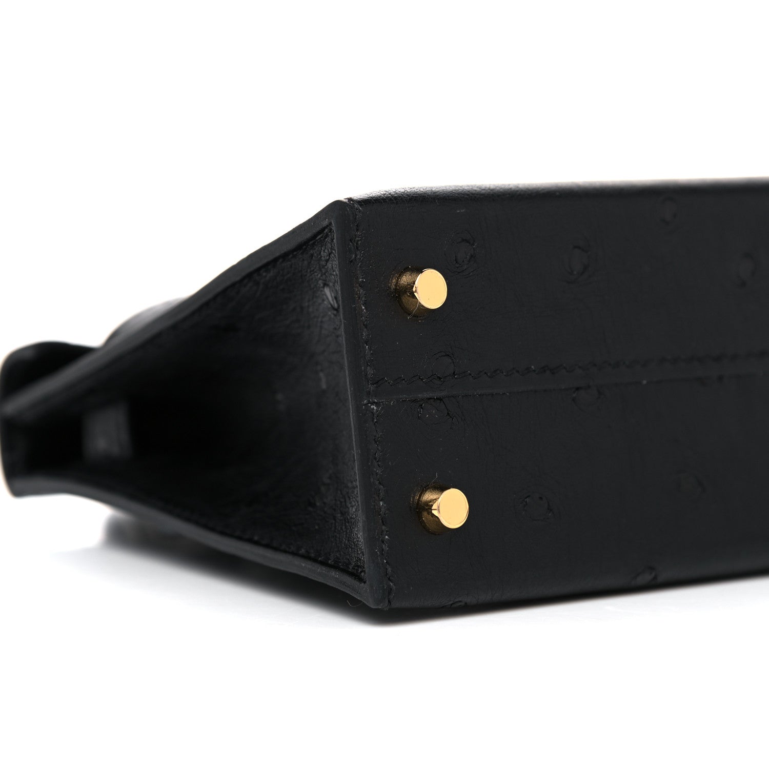 Hermes Ostrich Kelly Sellier Mini 20 Black 8 of 13
