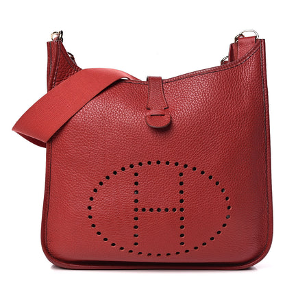 Hermes Taurillon Clemence Evelyne GM Rouge Vif 1 of 18