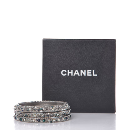 Chanel Ruthenium Pearl Bead Bangle Set of 3 5 of 5