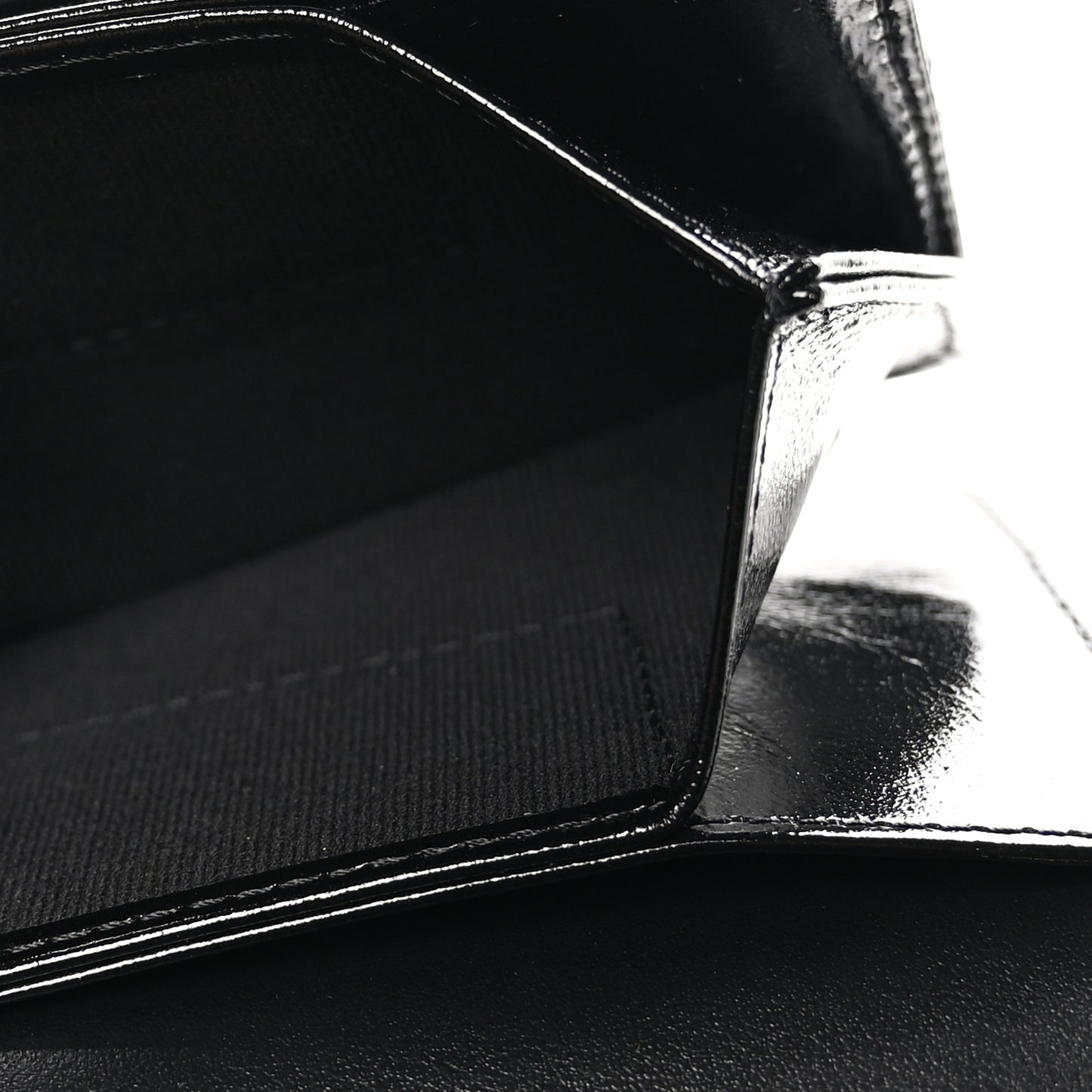 Shiny Lambskin Quilted Small Clutch With Chain Black
