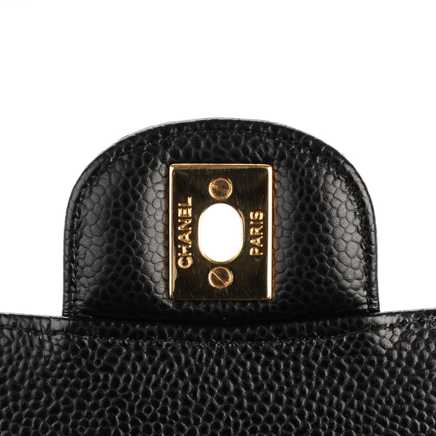 Caviar Quilted Medium Double Flap Black