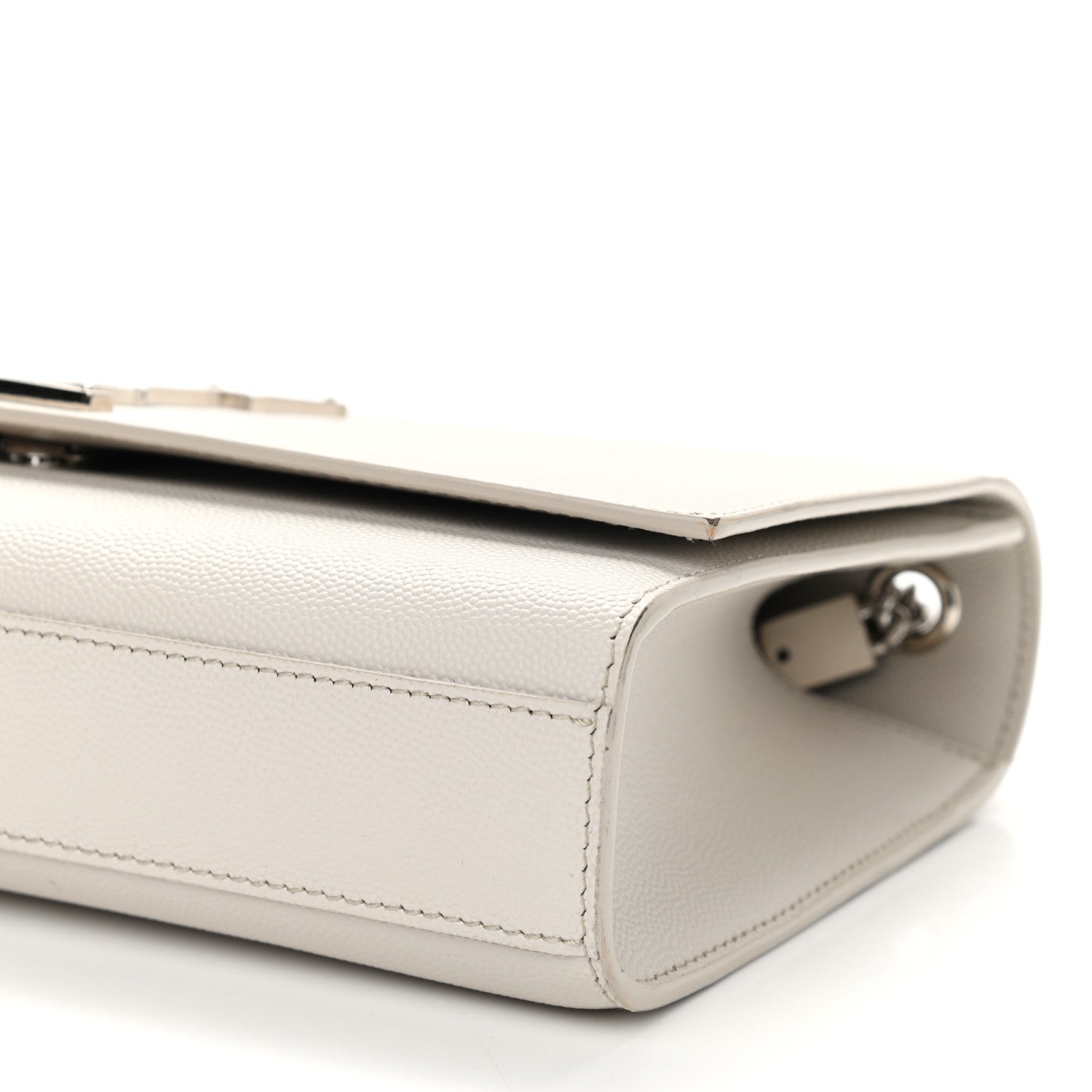 Saint Laurent Grain De Poudre Medium Classic Monogram Kate Satchel Icy White 9 of 13