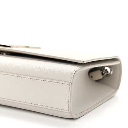 Saint Laurent Grain De Poudre Medium Classic Monogram Kate Satchel Icy White 9 of 13