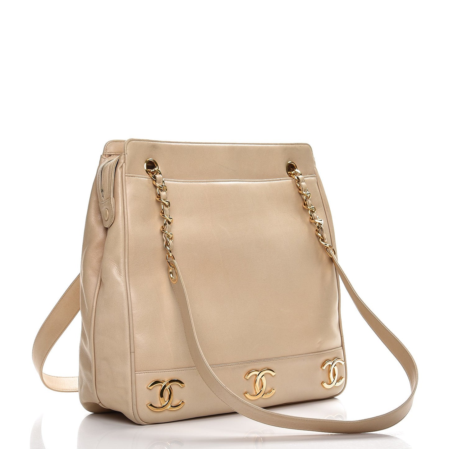 Lambskin CC Shoulder Bag Beige