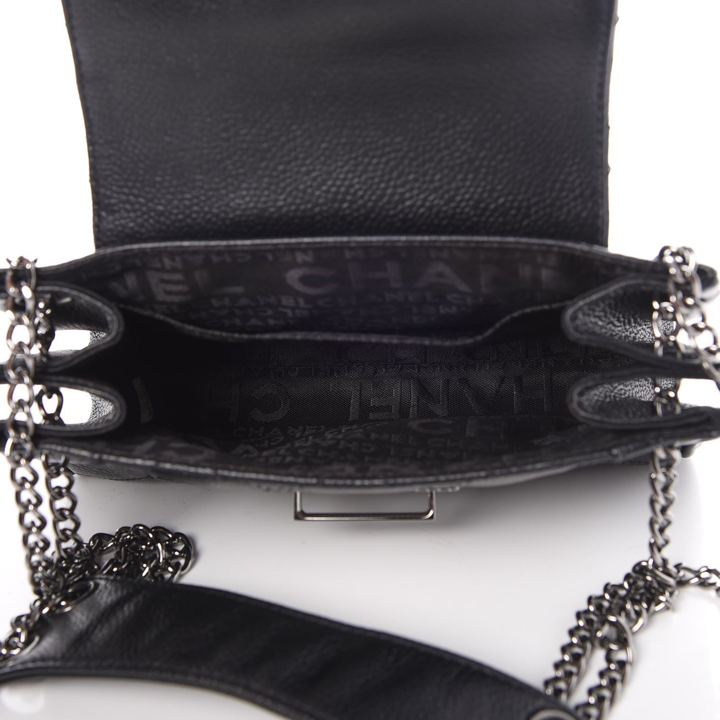 Caviar Small Accordion Flap Black