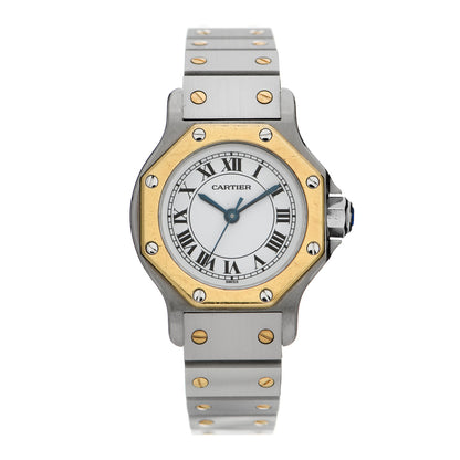 Cartier Stainless Steel 18K Yellow Gold 25mm Santos Octagon Automatic Watch 1 of 6