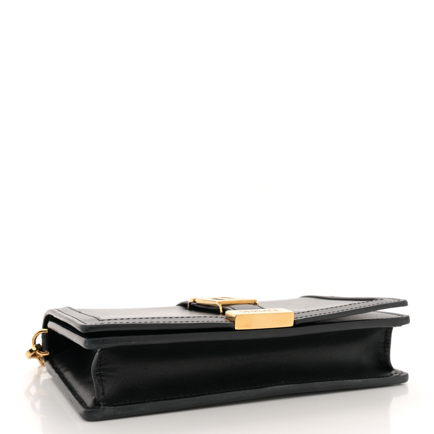 Versace Calfskin Greca Goddess Wallet On Chain Black 4 of 10