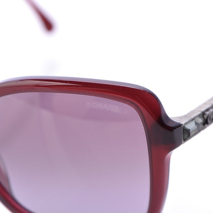 Chanel Crystal Baguette CC Square Sunglasses 5308 Red 5 of 7