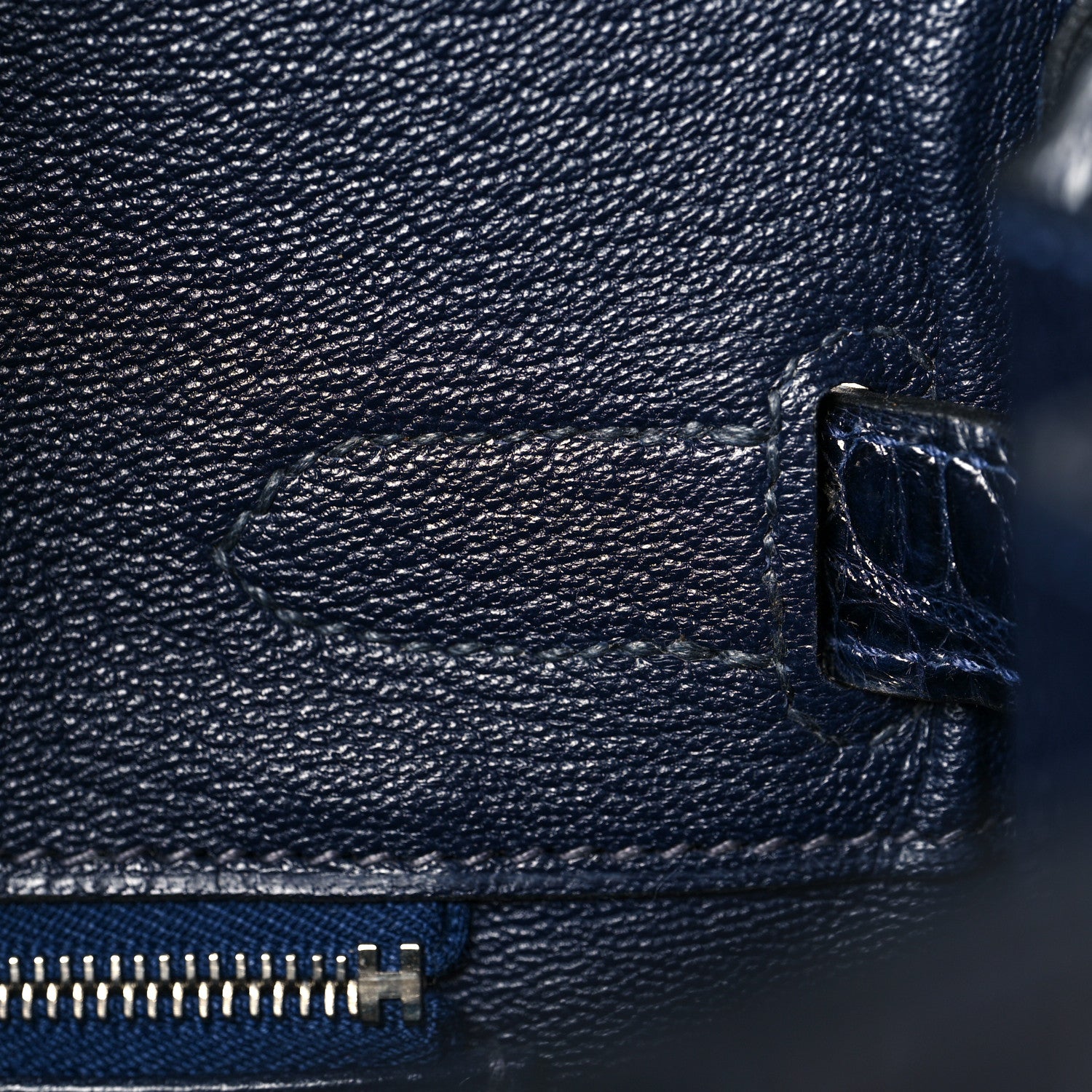 Hermes Shiny Porosus Crocodile Birkin 30 Bleu Marine 20 of 35