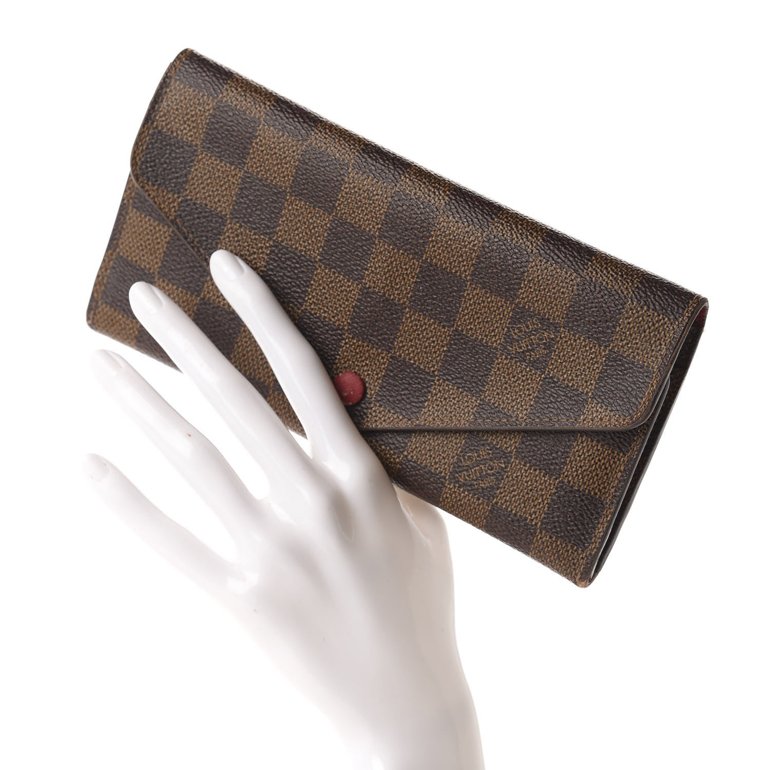 Louis Vuitton Damier Ebene Josephine Wallet Red 2 of 12