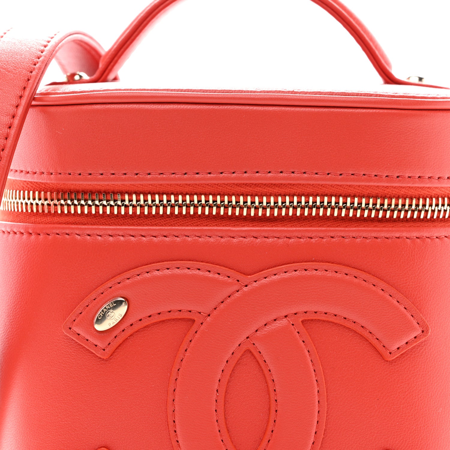 Chanel Lambskin Timeless Vanity Cosmetic Case Red 1823222