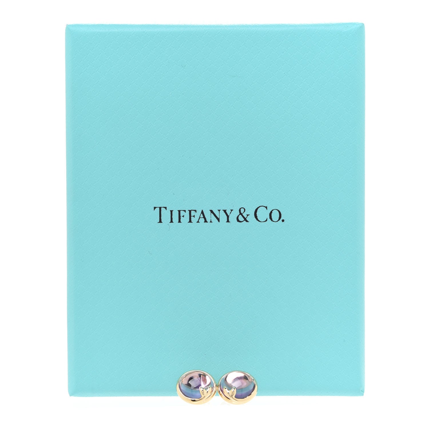 Tiffany 18K Yellow Gold Amethyst Paloma Picasso Olive Leaf Earrings 6 of 6
