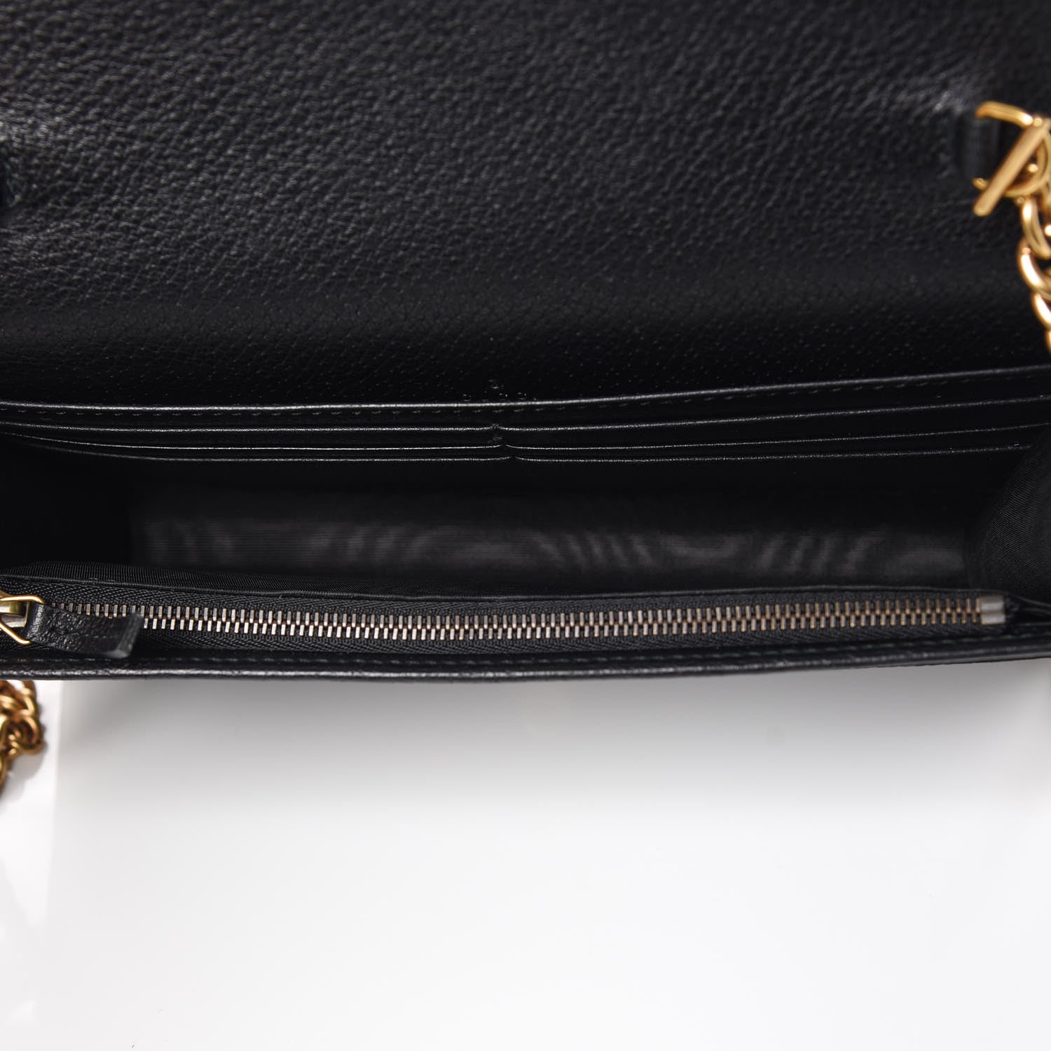 Gucci Calfskin Marquise Crystals Mini GG Chain Wallet Black 7 of 11