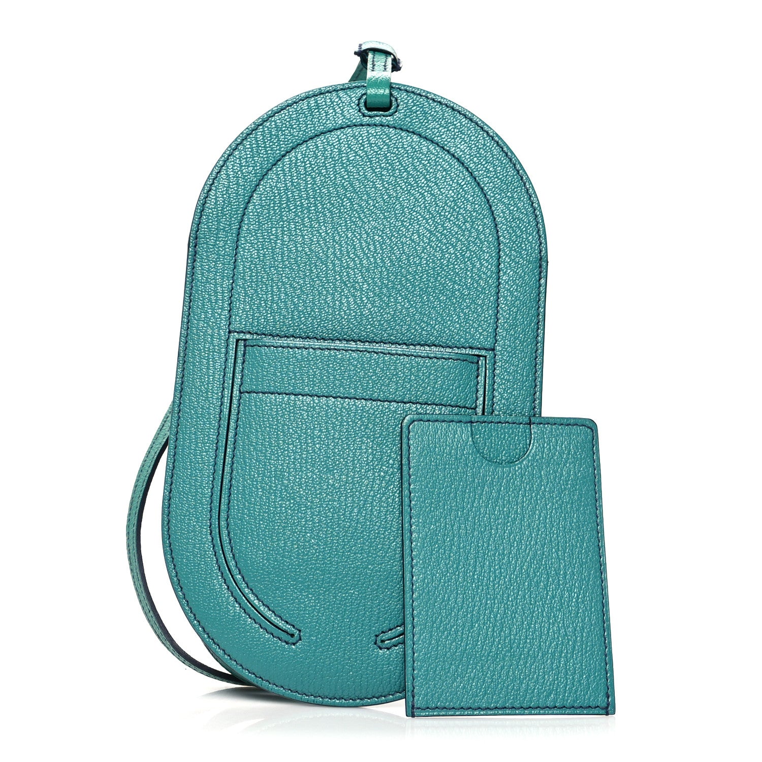 Hermes Chevre Mysore In-The-Loop Phone To Go GM Case Bleu Paon 1 of 6