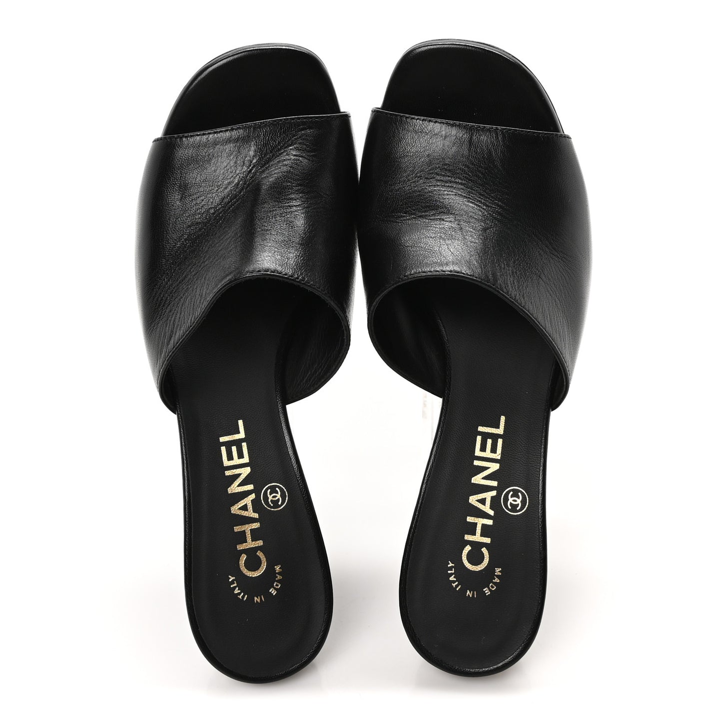 Shiny Goatskin Pearl Mule 37 Black