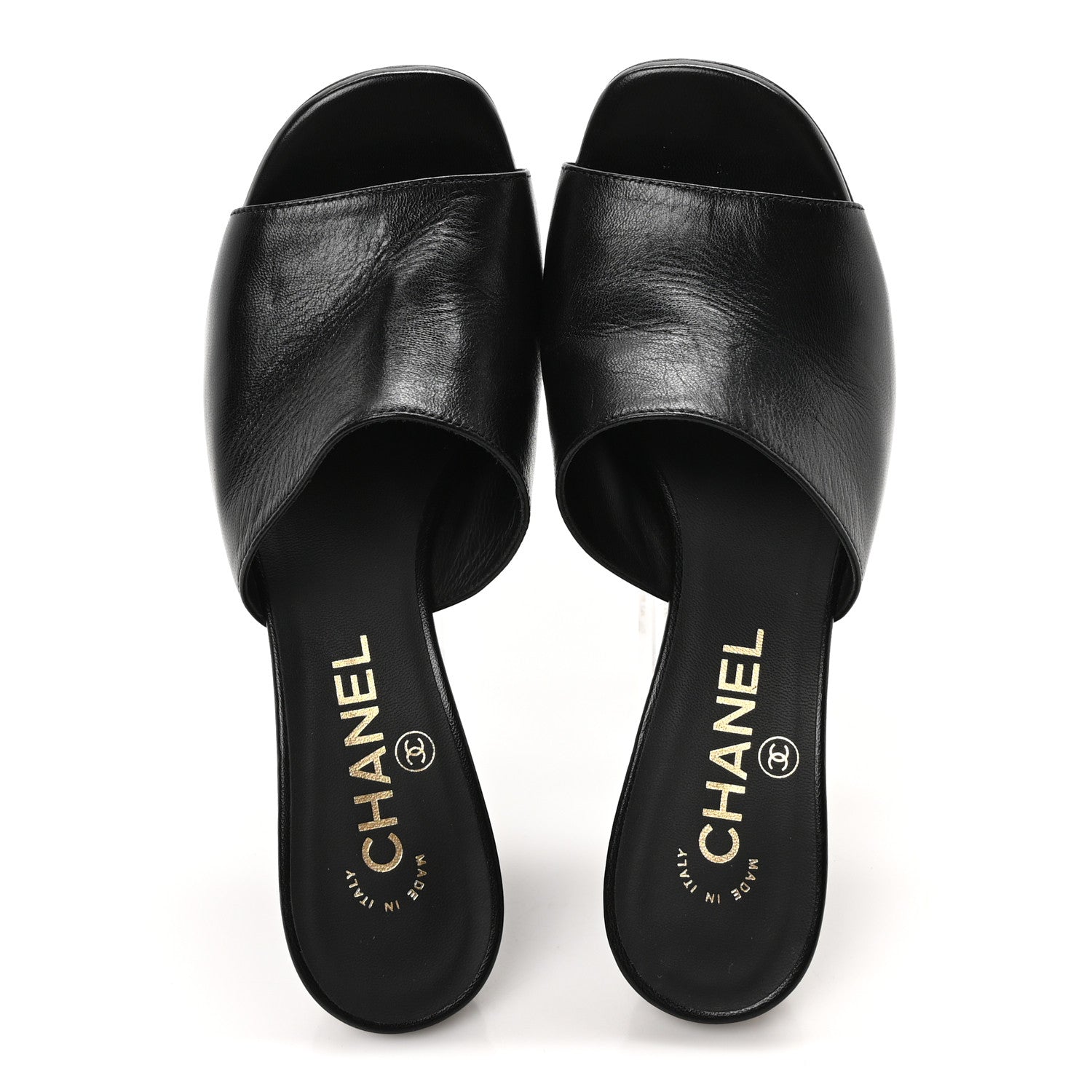 Chanel Shiny Goatskin Pearl Mule 37 Black 2 of 8