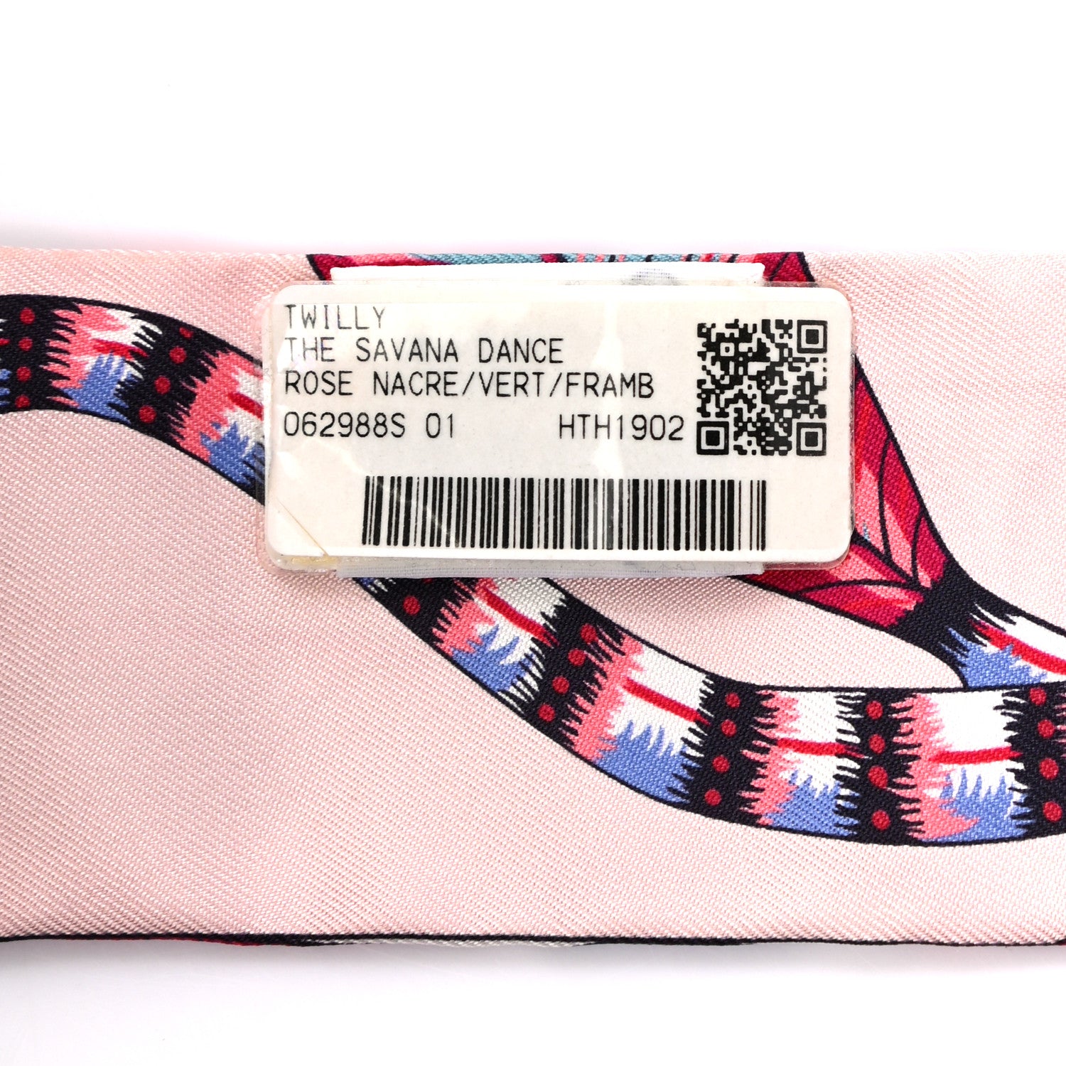 Hermes Silk The Savana Dance Twilly Rose Nacre Vert Framboise 2 of 4
