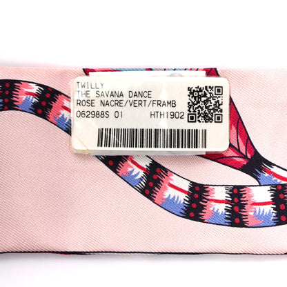 Hermes Silk The Savana Dance Twilly Rose Nacre Vert Framboise 2 of 4