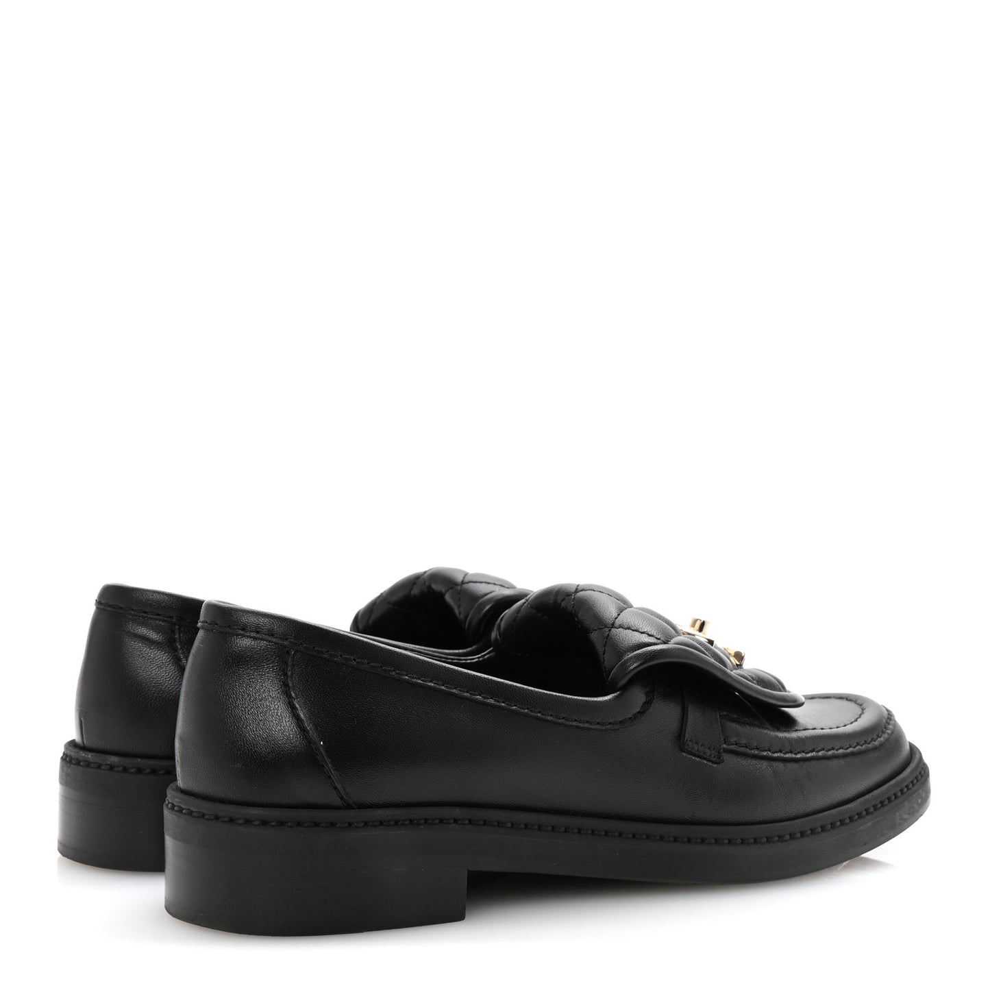 Lambskin Quilted CC Turnlock Loafers 38 Black